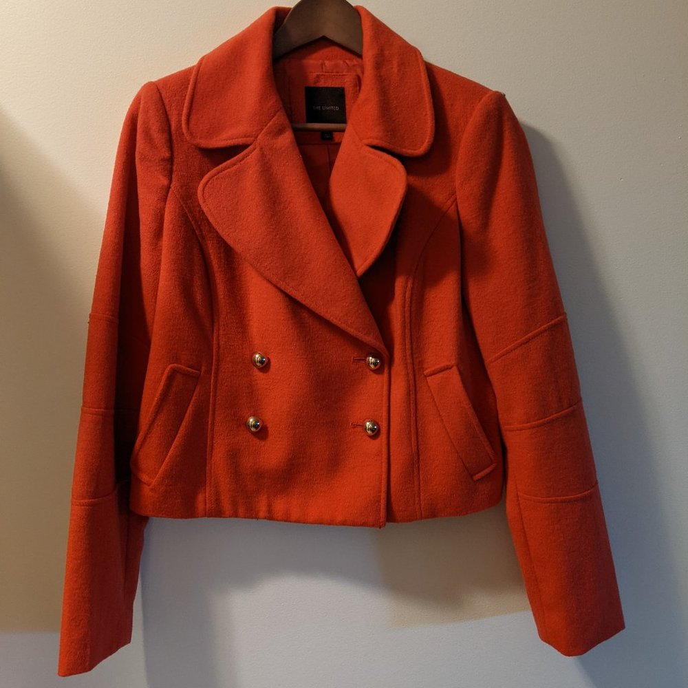 The Limited Cropped Double-breasted Wool Jacket